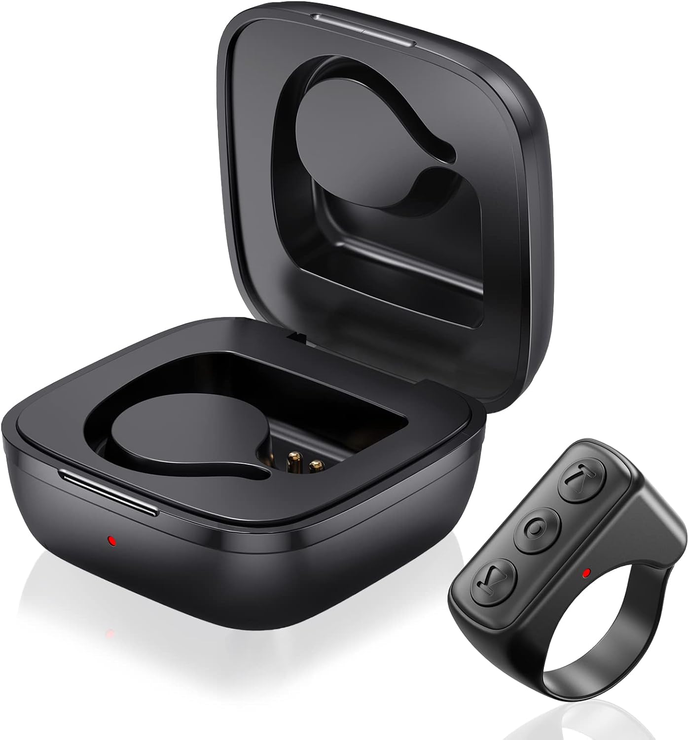 Tiktok Remote Control Ring Finger Scroller Remote Tiktok Bluetooth Scrolling Ring Page Turner,Compatible with iPhone,ipad,Android (Black)
