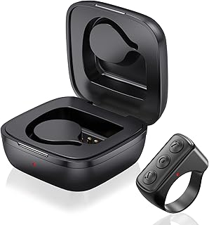 Tiktok Remote Control Ring Finger Scroller Remote Tiktok Bluetooth Scrolling Ring Page Turner,Compatible with iPhone,ipad,Android (Black)