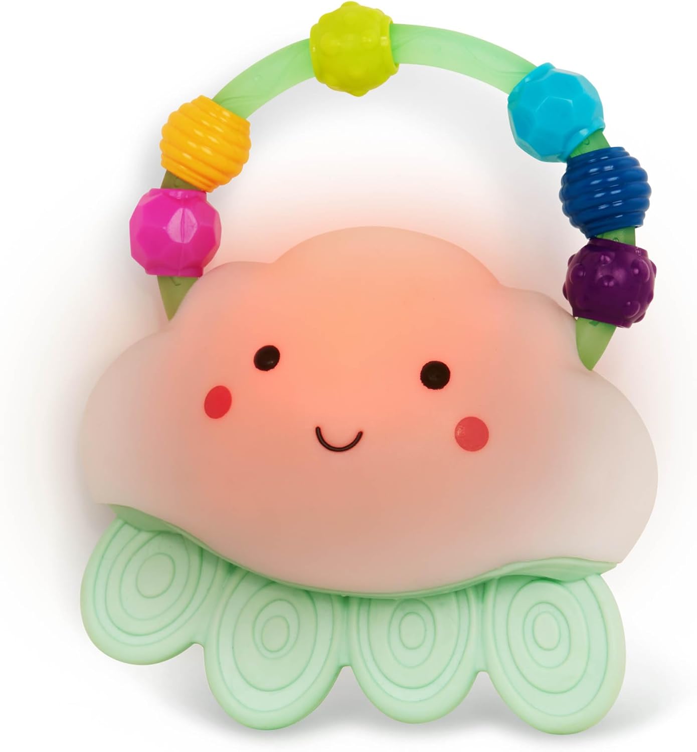 B. toys – Baby Light – Up Cloud Rattle – Rain – Glow Squeeze – Sensory Development & Comfort - Teething Rattle Toys for Babies 3+ Years Months