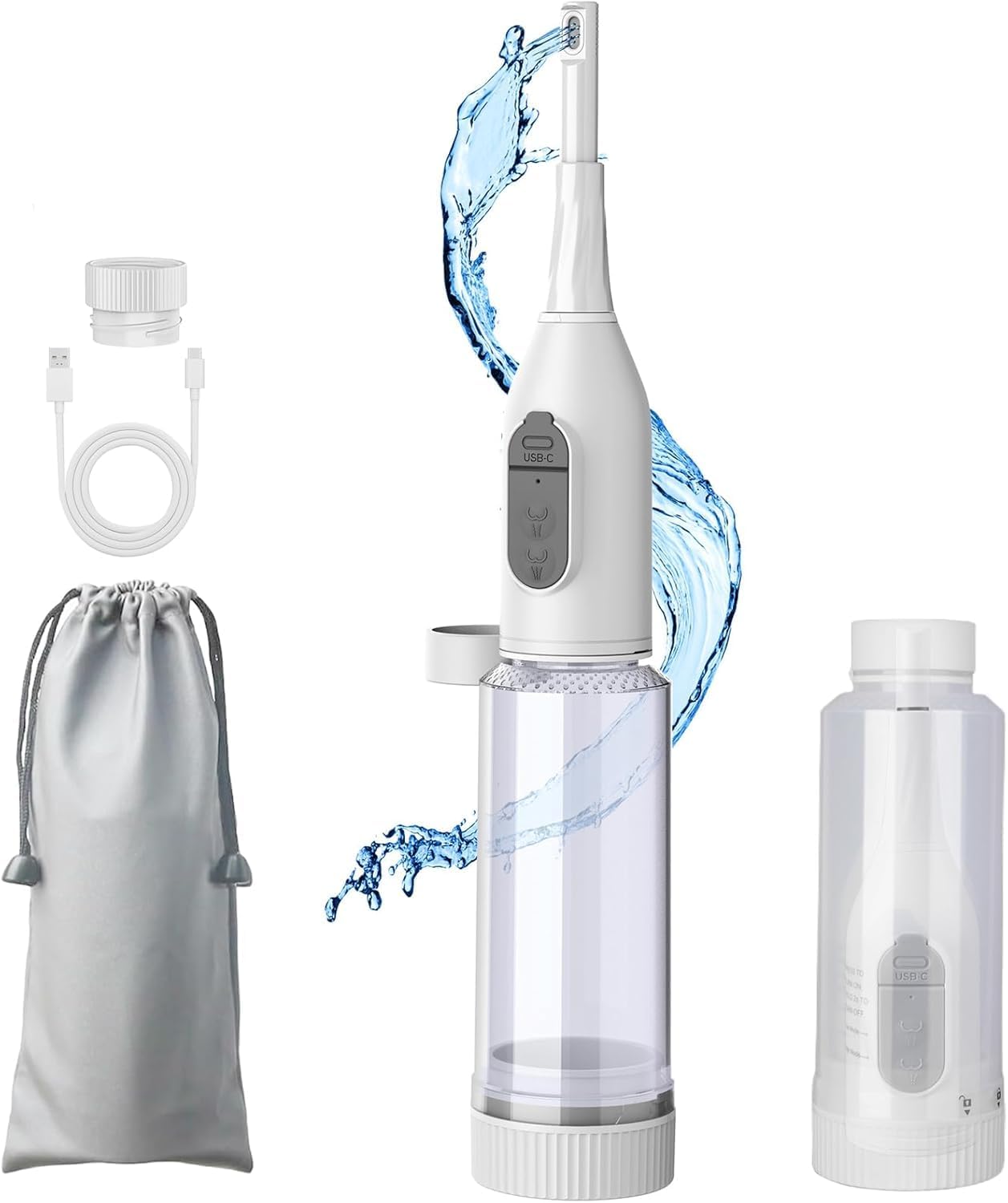 Portable Bidet for Travel – Electric Peri Bottle with Dual Spray Modes, 360° Nozzle, Water Bottle Adapter, USB Rechargeable, Waterproof, Travel Bidet for Postpartum & Personal Hygiene
