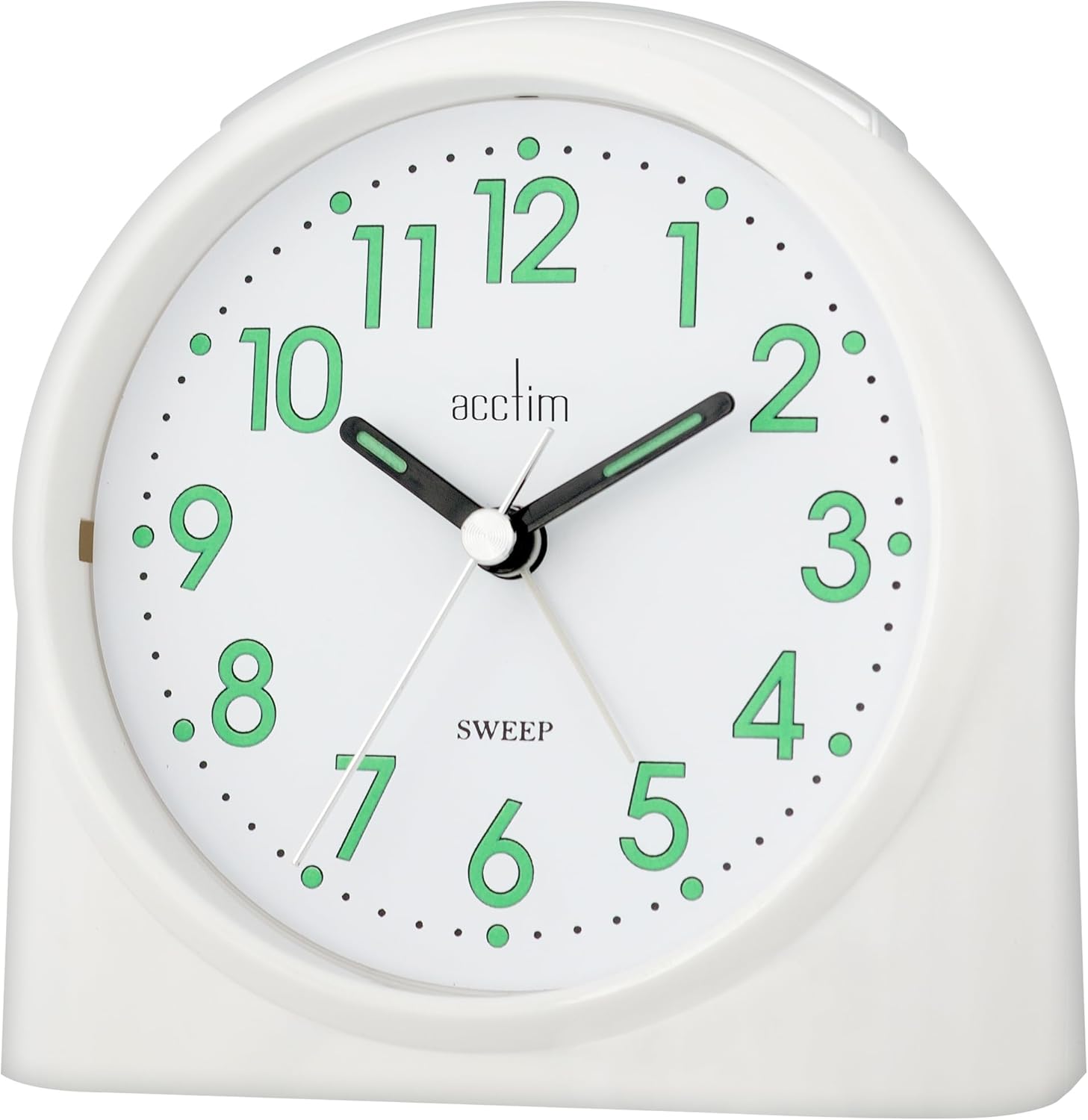 Bentima by Acctim 14702 Sweeper One Non-Tick Alarm Clock, White