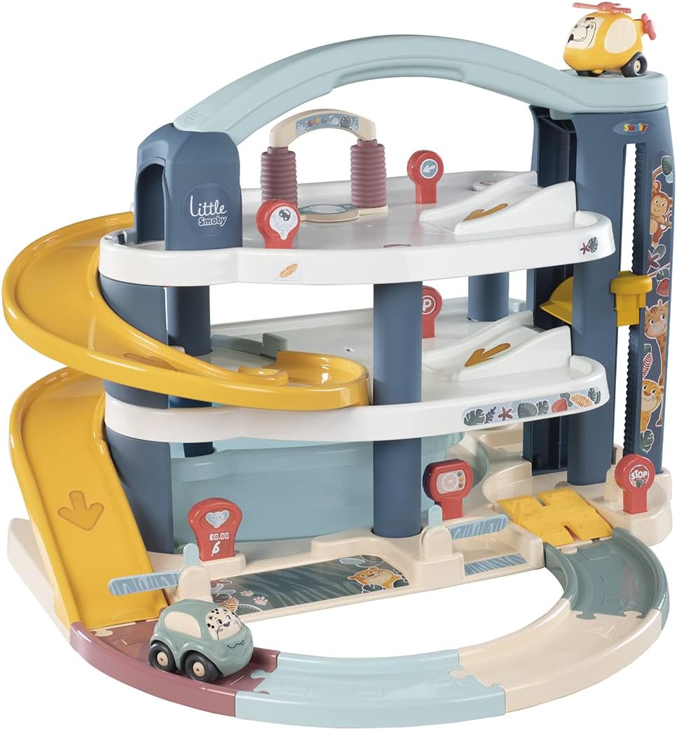 Smoby Large Garage, 3 Levels, Car and Helicopter Included, from 18 Months