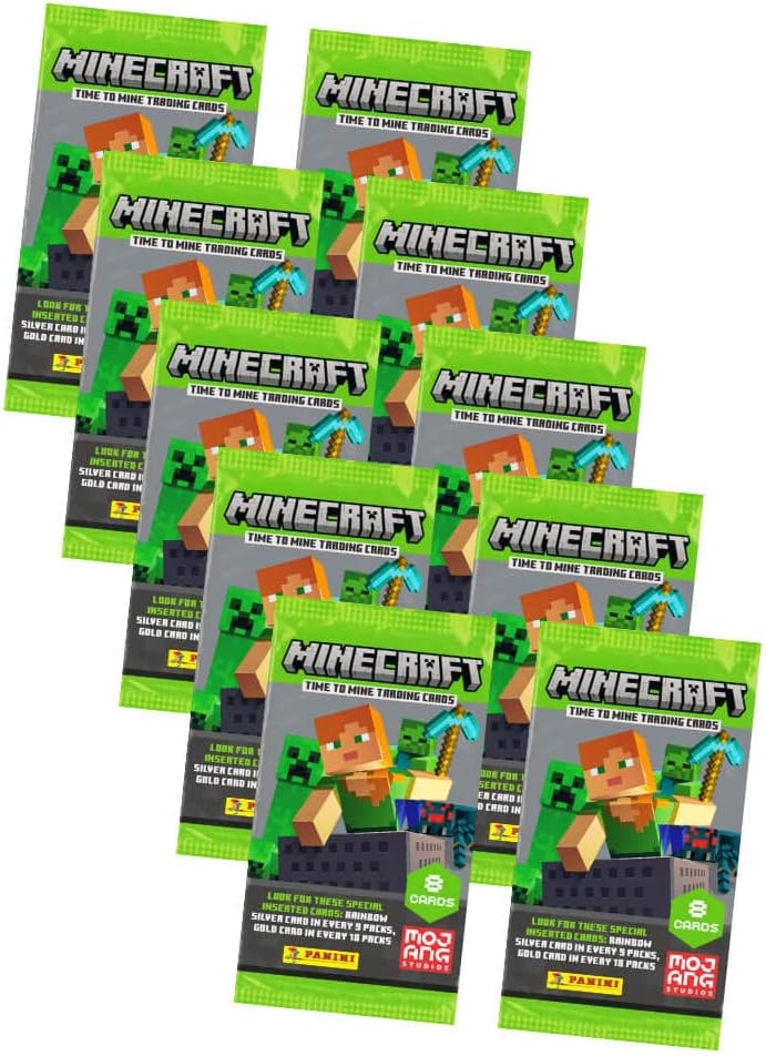 Panini Minecraft Trading Cards - Trading Cards Time to Mine - Card Selection (10 Boosters)