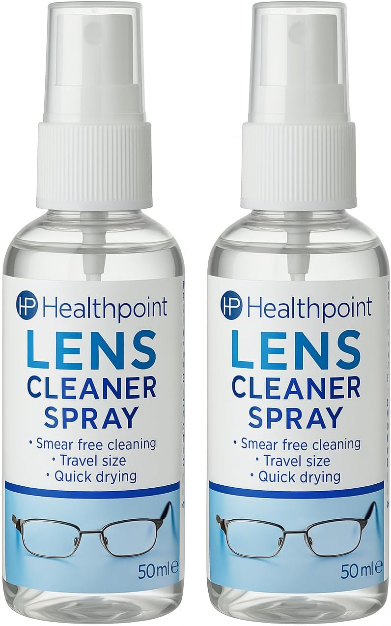 Healthpoint Lens Cleaning Spray - Ultimate Glasses Cleaner Spray for Crystal Clear Vision - Versatile Screen Cleaner Spray for Monitors, TVs & Devices - Efficient Glass Cleaner 2 Pack + Cheeroo Magnet