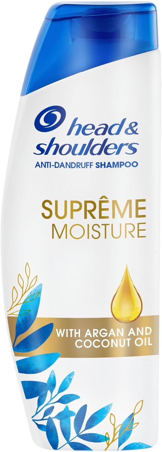 Head & Shoulders Moisturising Shampoo Supreme Moisture Dandruff Shampoo for Soft Hair 6 x 400 ml, Pack of 6
