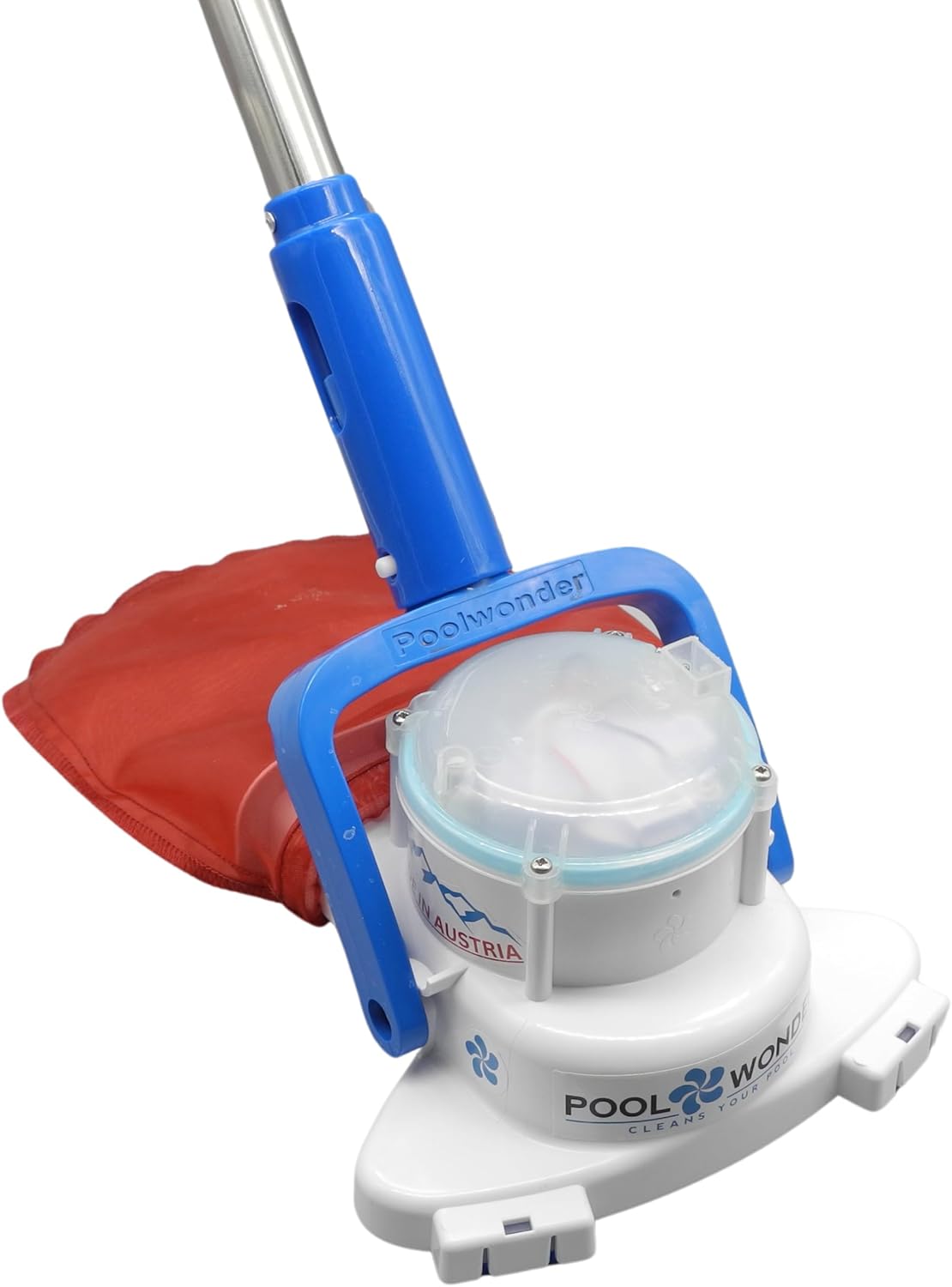Poolwonder Cleverix Battery Pool Vacuum Cleaner - Super Handy Pool Cleaner Made in Austria with 2 m Starter Kit Pole