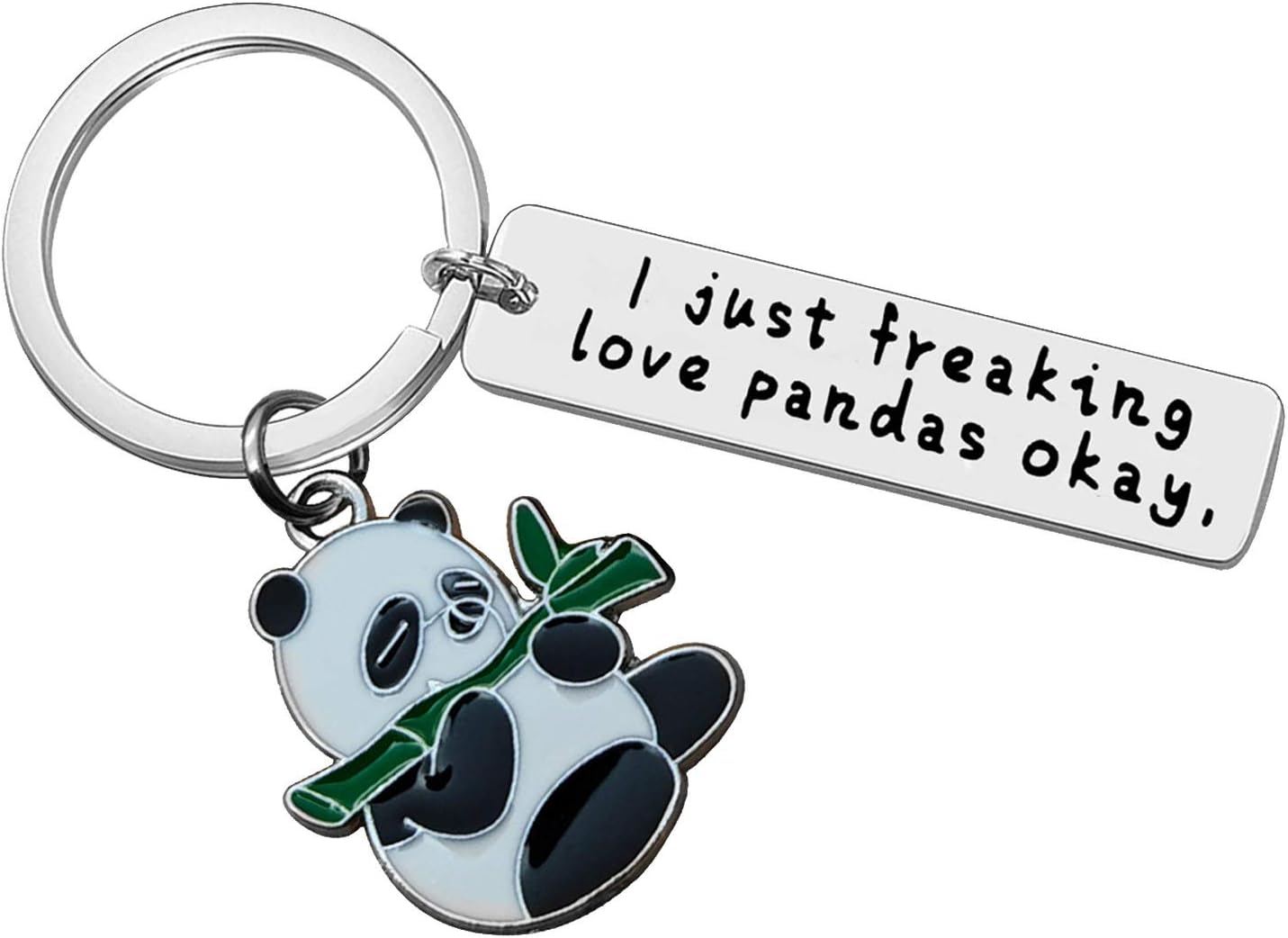 Vadaka Funny Panda Charm Keychain Panda Lovers Jewelry Gifts Animal Lovers Gift Pandas Keyring for Friends Girls Christmas Graduation Birthday Gift