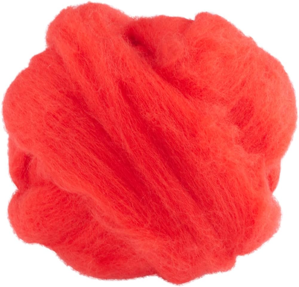 GORGECRAFT 100g Dyed Merino Wool Top Roving Red Felting Yarn Needle Felting Wool Fibre Felt Blend Dreads for Felting Spinning Knitting Weaving Chunky Yarn Blankets Tapestry Christmas DIY Handcrafts