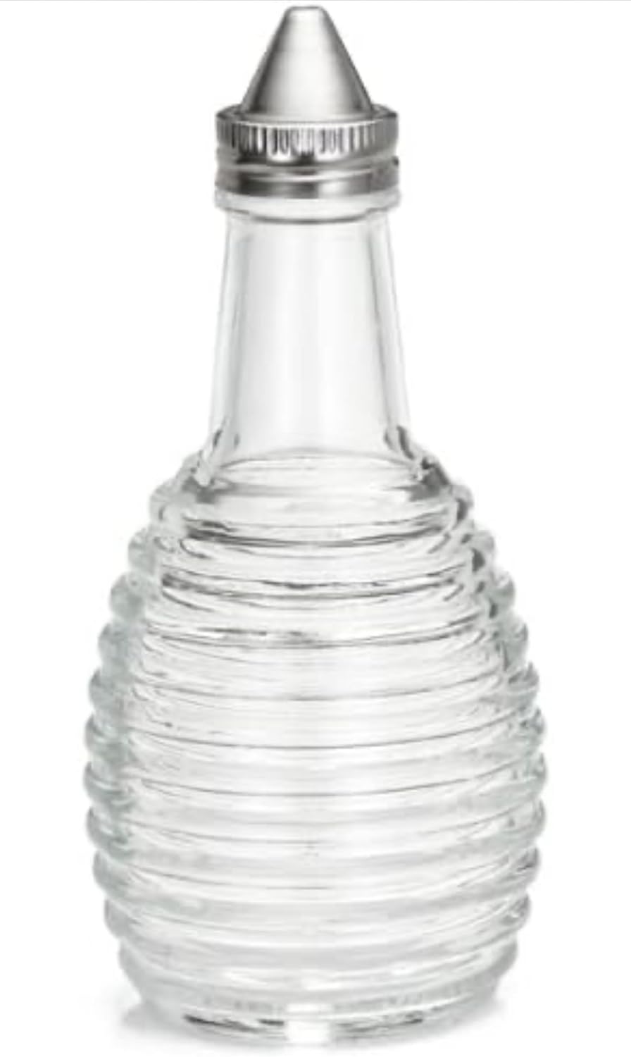 Bobzo Beehive Glass Oil & Vinegar Dispenser 6oz/170ml | Stylish Reusable Oil Bottle with Stainless Steel Top | Elegant Beehive Design for Cooking, Salad Dressing, and Kitchen Essentials