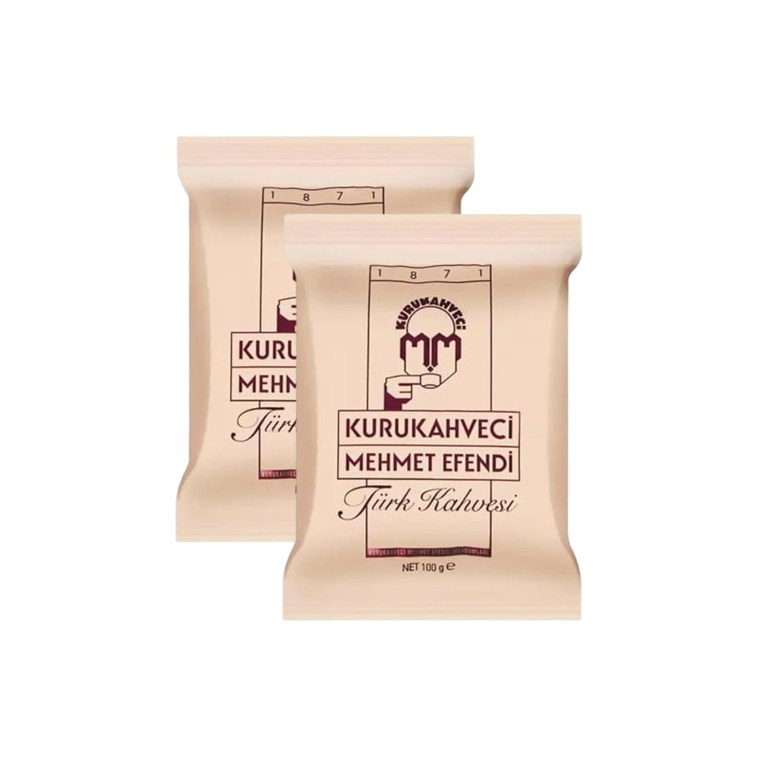 KURUKAHVECI MEHMET EFENDI Turkish Coffee, Arabica Beans, Roasted Ground,Rich Aroma, Fresh, Medium to Heavy-bodied, Original Taste Since 1871 (3.52 OZ / 100 Gr) Pack of 2