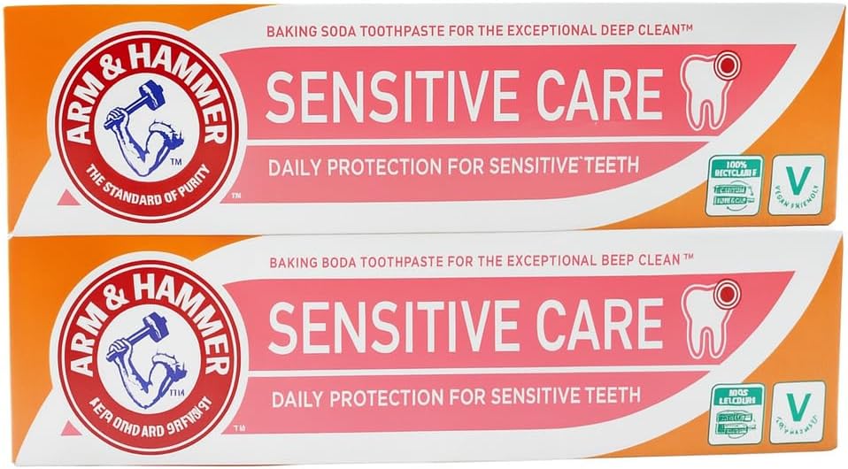 Arm & Hammer Advance White Sensitive Toothpaste 125g - Pack of 2 | Whitening Toothpaste for Sensitive Teeth | Deep Clean, Enamel Protection, Fluoride Formula for Daily Stain Removal & Fresh Breath