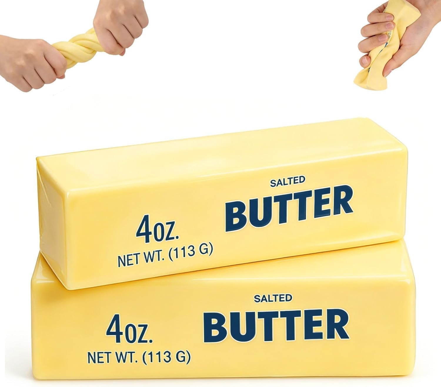 Butter Toys, 2PCS Butter FoamToys, Realistic Butter Stick, Slow Rising Soft Toys for Office Desk Toys, Party Favors & Birthday Gifts