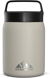 Hydrapeak 18 oz Insulated Food Thermos Hot and Cold, Soup Thermos, Food Thermos, Thermos for Hot Food, Vacuum Insulated Food Jar, Stainless Steel, for Office, Outdoor (Stone)