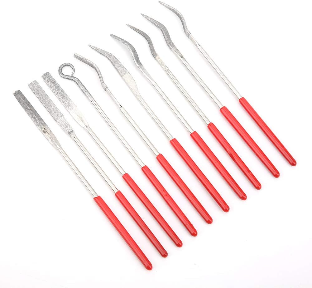 Hyuduo Assorted Diamond Mini Riffler Needle File Set, Common Abrasive Special-Shaped Grinding Multi-Function Manual Tools for Ceramic Glass Gem Stone Hobbies Crafts Wood