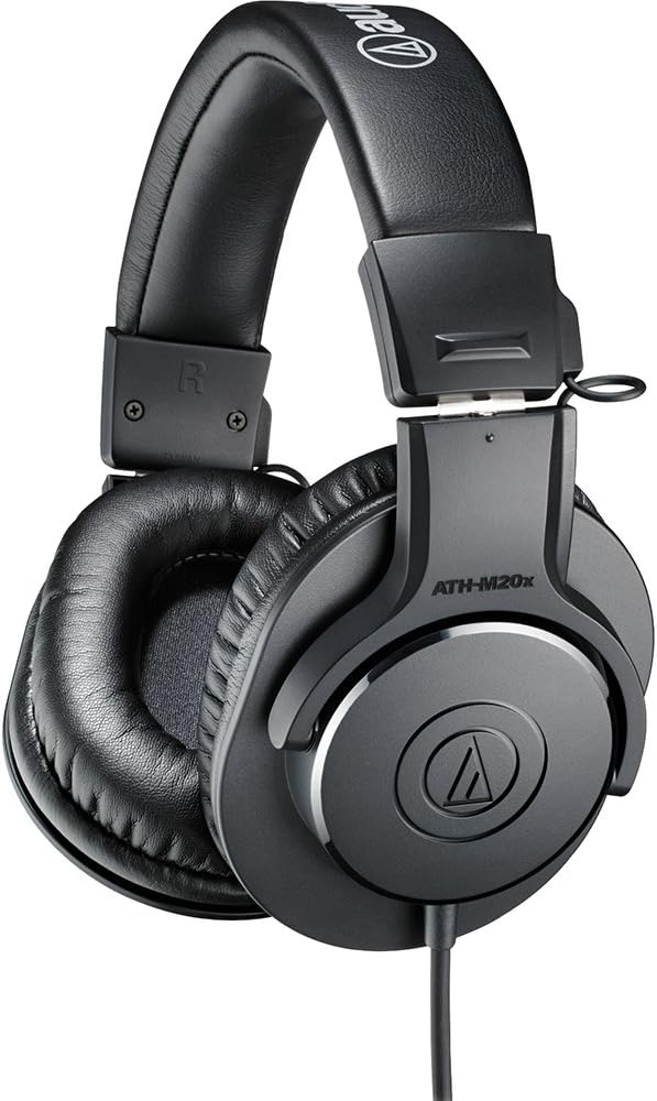 Audio-Technica ATH-M20x Professional Studio Monitor Headphones, Black (AUD ATHM20X)