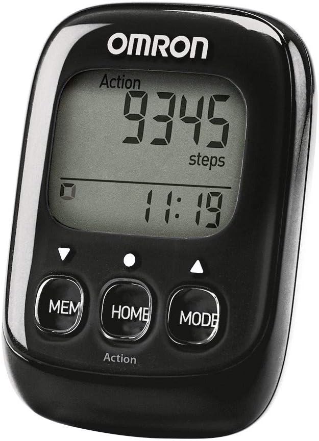 Omron Walking Style IV Pedometer - White | Highly accurate Pedometer with 3D sensor and Action Mode, Step Counter to track burned calories
