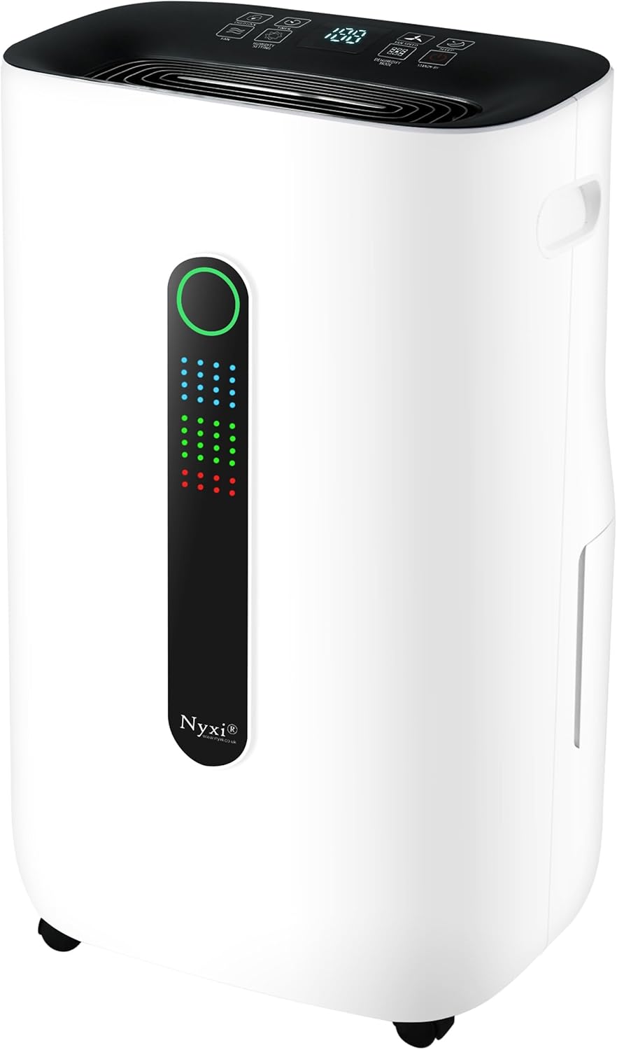 Nyxi 20L/Day Home Dehumidifier, Digital Humidity Sensor, XL 6.5L Water Tank Removes Condensation, Humidity, Damp, Moisture, Laundry Drying, Continues Drainage, Auto-Off, 24 Hour Timer for Home, Office