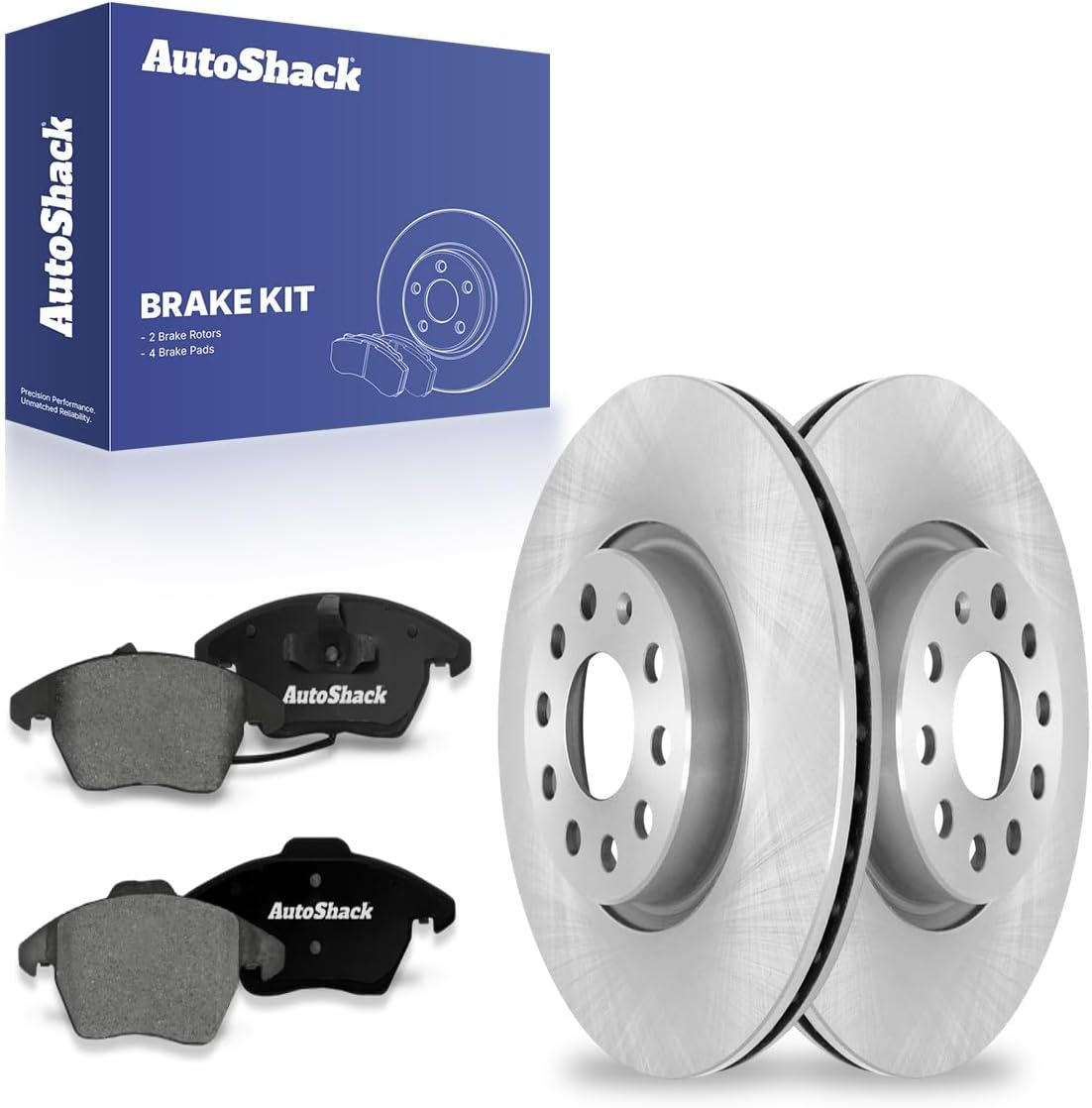 AutoShack Front Brake Rotors Premium Ceramic Brake Pads | Replacement for 2009-2017 VW Tiguan 2012-2020 Passat 2017-2018 Tiguan Limited 2015-2018 Audi Q3 Quattro 2.0L V6 AWD FWD | 6-PC Brake Kit