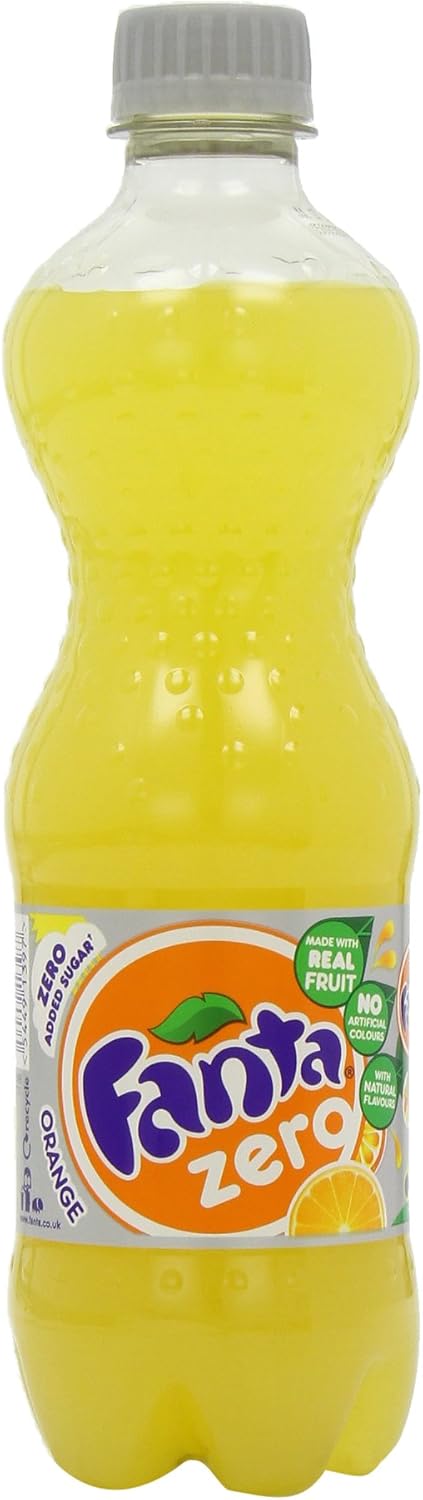 Fanta Zero Orange Soft Drink Bottle 500 ml (Pack of 12)