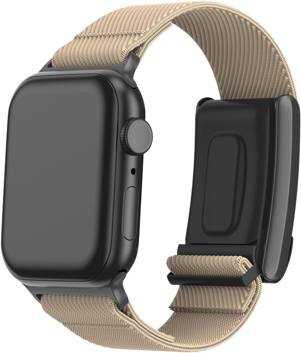Premium Apple Watch & Whoop Band Combo: Hybrid Athlete Band - Breathable, Odor-Resistant Nylon Strap Compatible with Apple Watch & Whoop 4.0 for Ultimate Comfort and Durability (Tan/Sand) 42mm, 44mm, 45mm, 49mm