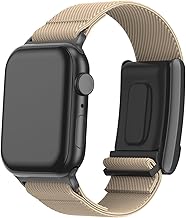 Premium Apple Watch & Whoop Band Combo: Hybrid Athlete Band - Breathable, Odor-Resistant Nylon Strap Compatible with Apple Watch & Whoop 4.0 for Ultimate Comfort and Durability (Tan/Sand) 42mm, 44mm, 45mm, 49mm
