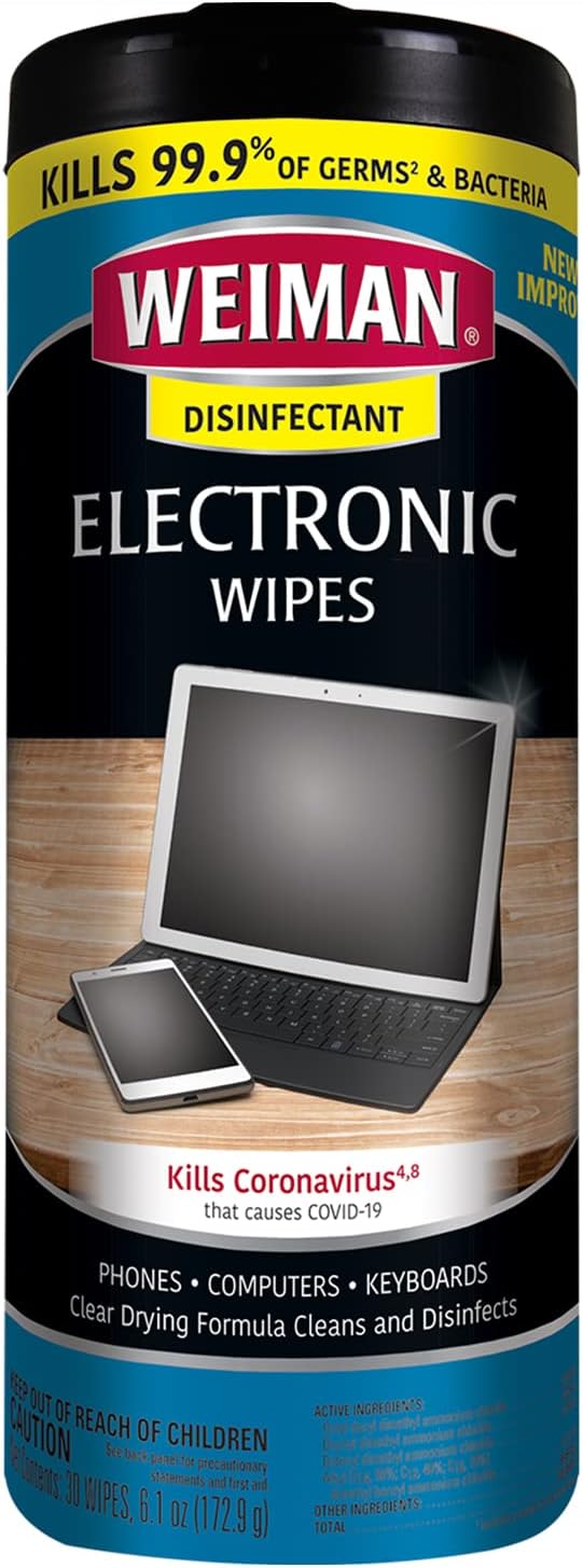 Weiman Disinfecting Electronic Cleaning Wipes, 30 Count