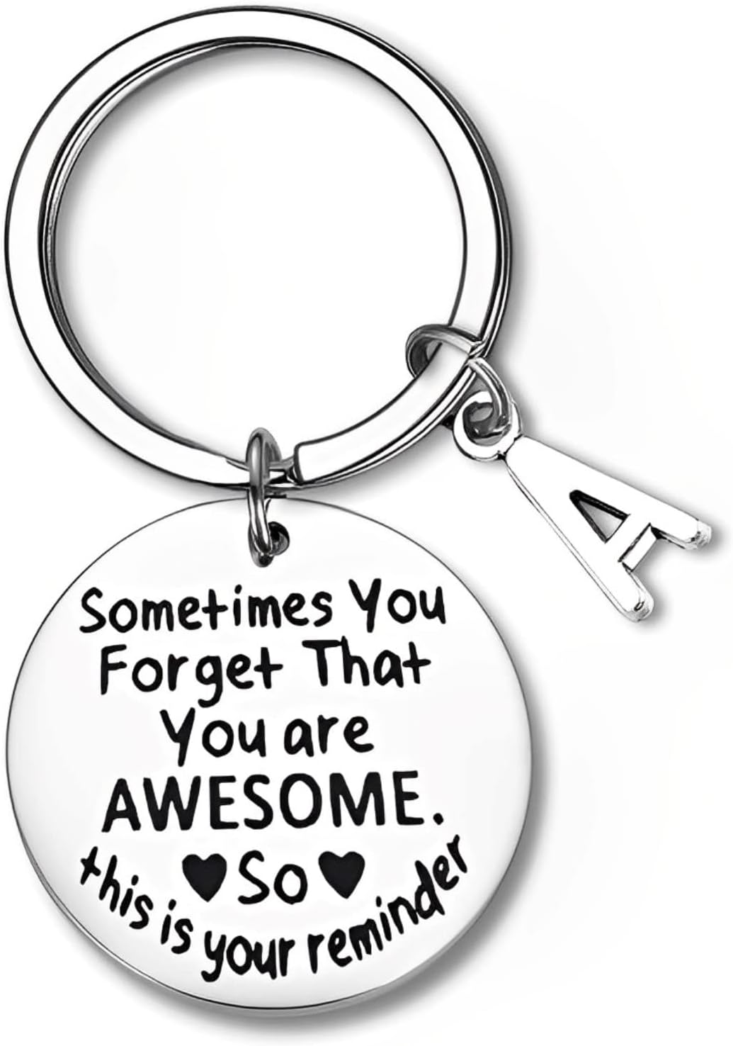 Motivational Letter Keychain - You are Awesome, Inspirational Keyring Birthday Gift for Students Friends Children ( Letter O )