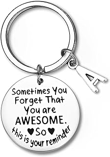 Motivational Letter Keychain - You are Awesome, Inspirational Keyring Birthday Gift for Students Friends Children ( Letter O )