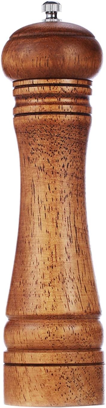 Gulex® Wood Pepper Grinder Pepper Mill,Adjustable Coarseness 8 Inch Wooden Peppermill, Ceramic Grinding Mechanism Salt Mill Refillable (1 pack)