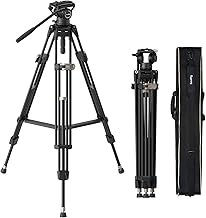 SmallRig AD-80 FreeBlazer Heavy-Duty Tripod System, 75" Video Tripod with Fluid Head, One-Step Height Adjust, Dual-Mode QR Plate, Load up to 17lbs, Professional Tripod for Camera - 4163