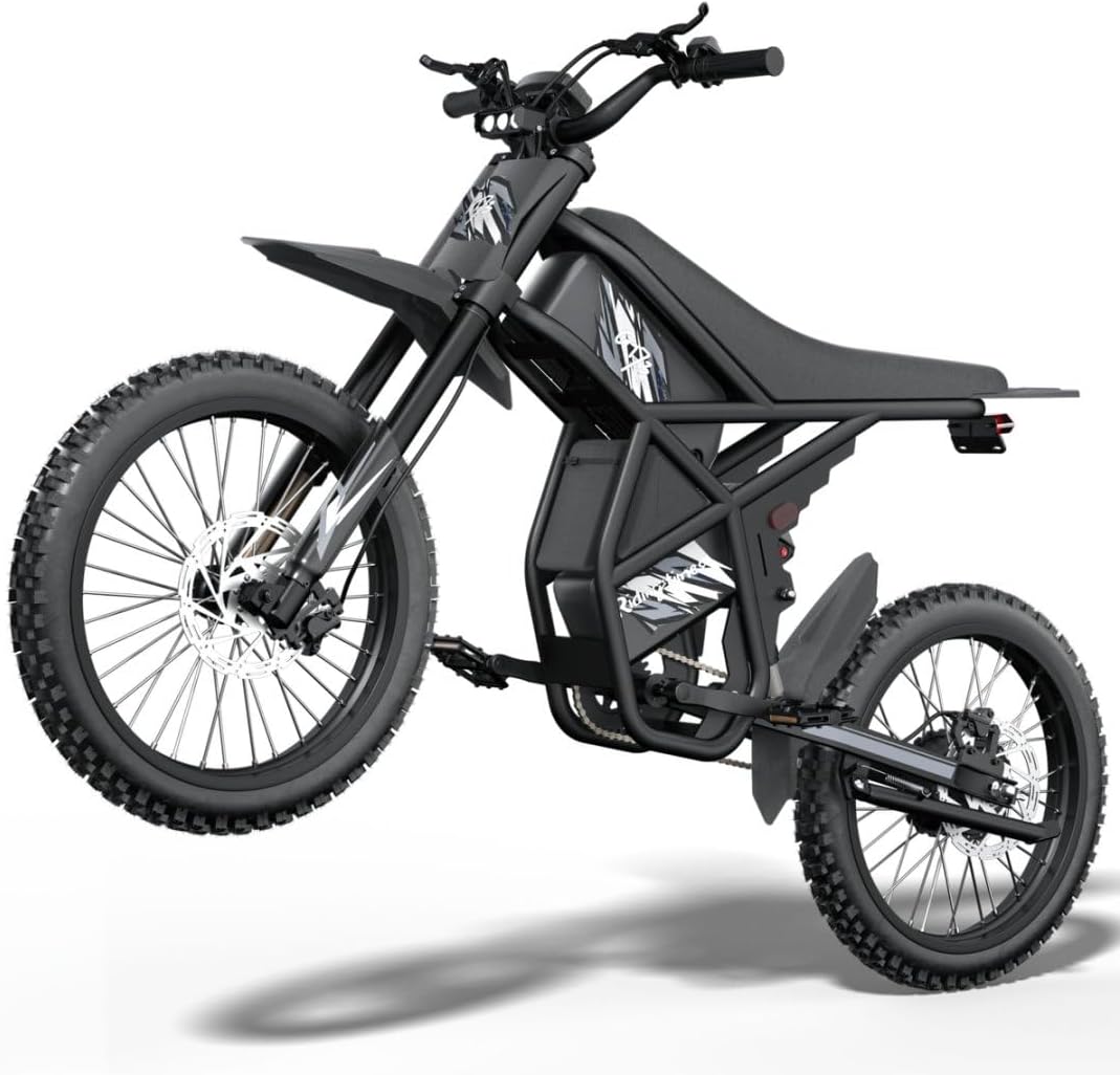 Riding'times Upgraded GT73 Electric Bike for Adults Teens 2400W, 36AH Dual Battery Electric Motorcycle Max 37 MPH, 85 Mile Long Range Ebike with 25" Dirt Tires E Dirtbike
