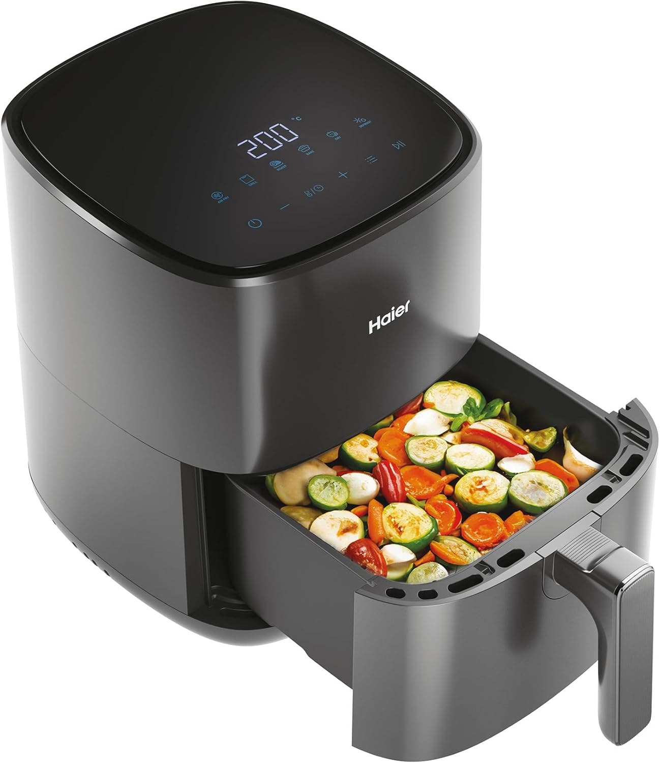 Haier Air Fryer, I-Master Series 5, 6-in-1 with Touch Display, Bake, Roast, Grill, Defrost & Dehydrate, 5L Capacity, hOn App, Black [HAF5P]