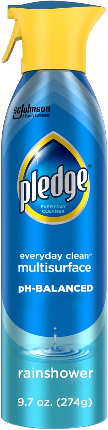 Pledge pH-Balanced Multisurface Spray, Everyday Cleaner, Rainshower Scent, 9.7oz