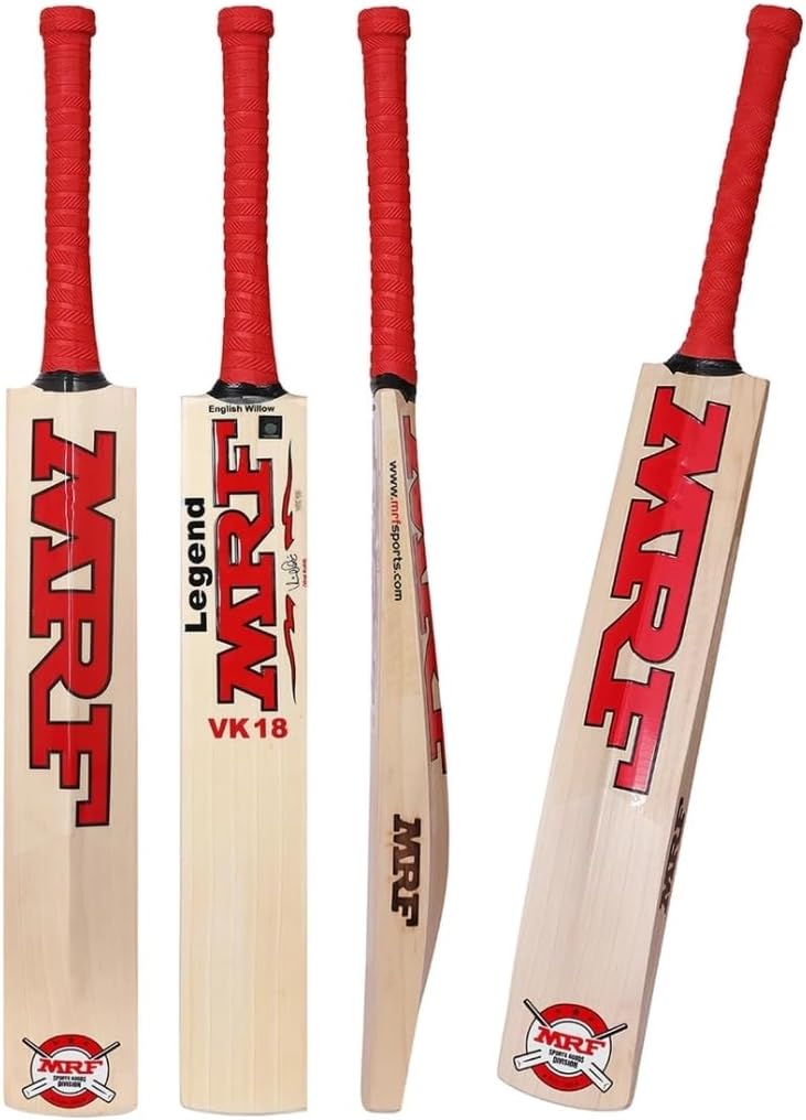 MRF Legend VK 18 1.0 Cricket Bat, red, Short Handle
