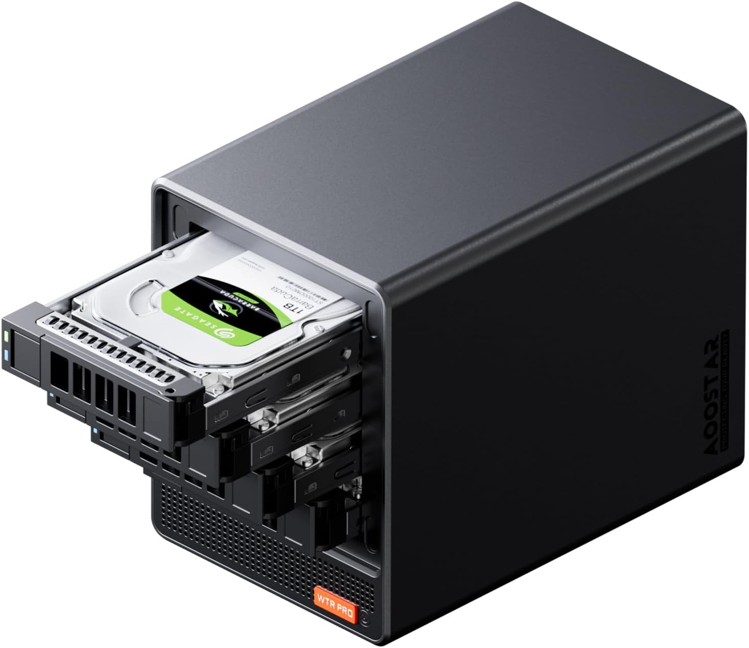 WTR PRO 4 Bays NAS Mini PC With AMD R7 5825U 64GB DDR4 RAM 1TB PCIE4.0 M.2 NVME SSD with 2 x 2.5GbE i226-V Chip,，Support Up To 96TB Large Capacity Storage（4*22TB HDD Slots; 2*4TB NVME Slots）