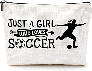 Soccer Gift Makeup Bag, Soccer Coach Gifts, Soccer Stuff Accessories Cosmetic Bag for Girls Women Soccer Lovers Sister Christmas Birthday Gifts Soccer Team Gifts Travel Toiletry Bag Zipper Pouch