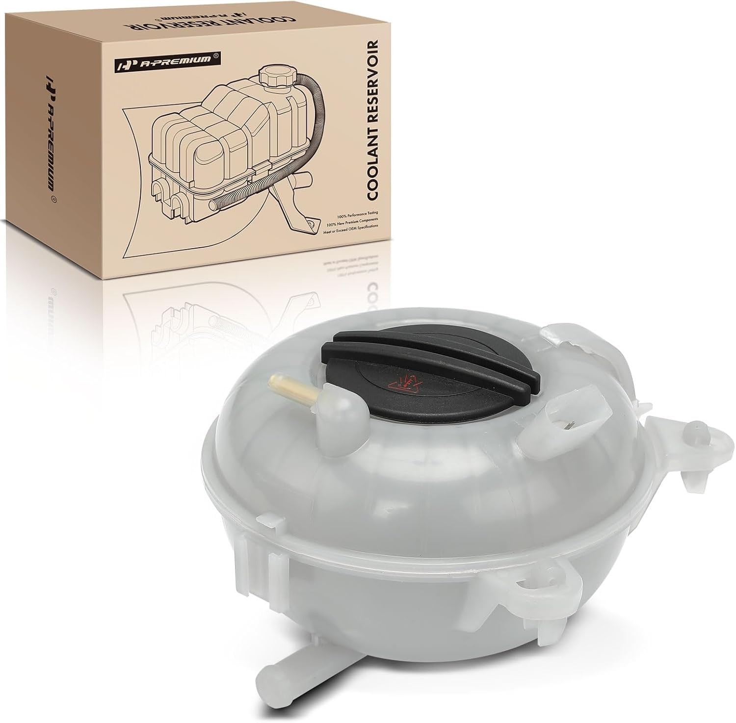 A-Premium Engine Coolant Overflow Recovery Reservoir Tank [with Cap & Sensor] Compatible with Audi A3, S3 & Volkswagen Golf, GTI, 2015 2016