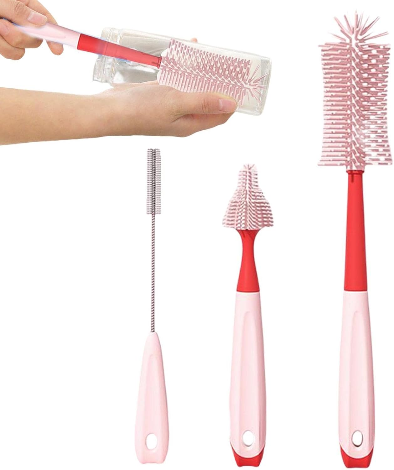 Baby Bottle Cleaner Brushes Silicone 360 Degree Rotation Long Handle Baby Milk Bottle Nipple Cup Clean Cleaning