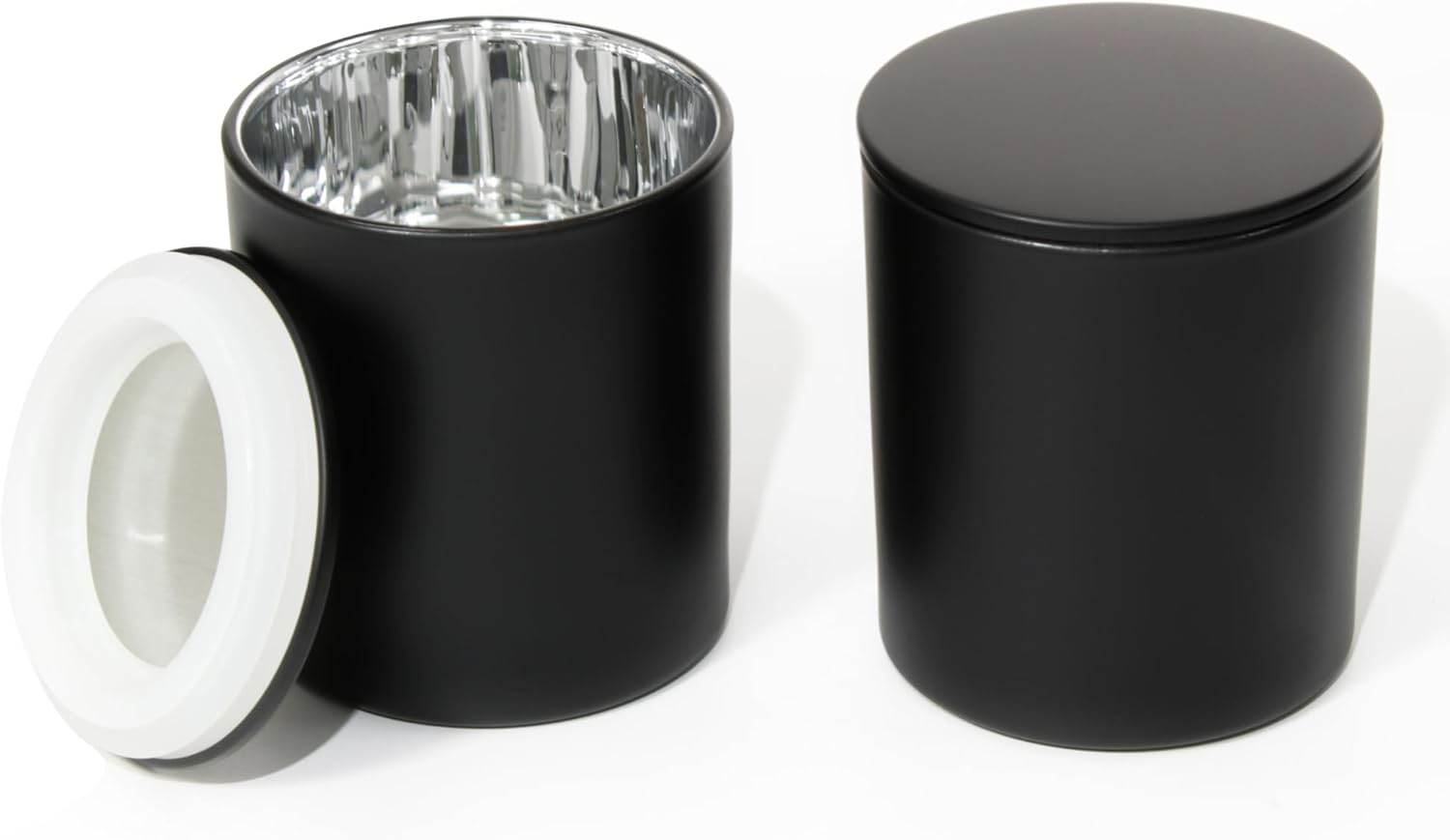 Bulk ​Candle Jars for Candle Making, Luxury Container with Electroplated Interior, 12PCS Vessel with Metal Lids Empty Jars - Silver Inner