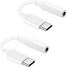 USB C to 3.5mm Headphone Adapter Compatible with Oppo K12 with Digital DAC Chip That's Dual 1/8 inch TypeC/PD! (2 Pack/White)