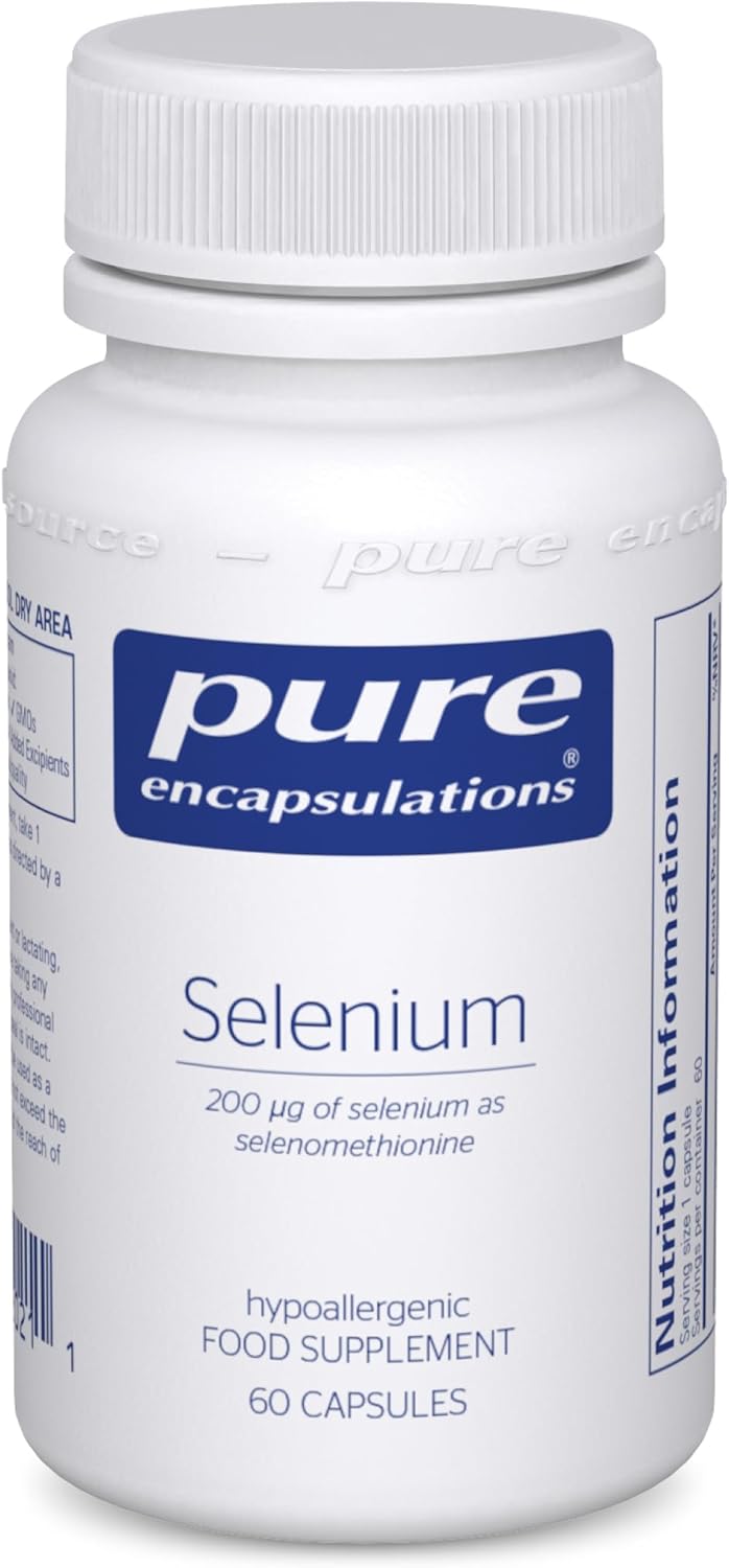 Pure Encapsulations - Selenium 200ug - Organic Selenomethionine Supplement for Immune and Thyroid Function Support - 60 Vegetarian Capsules