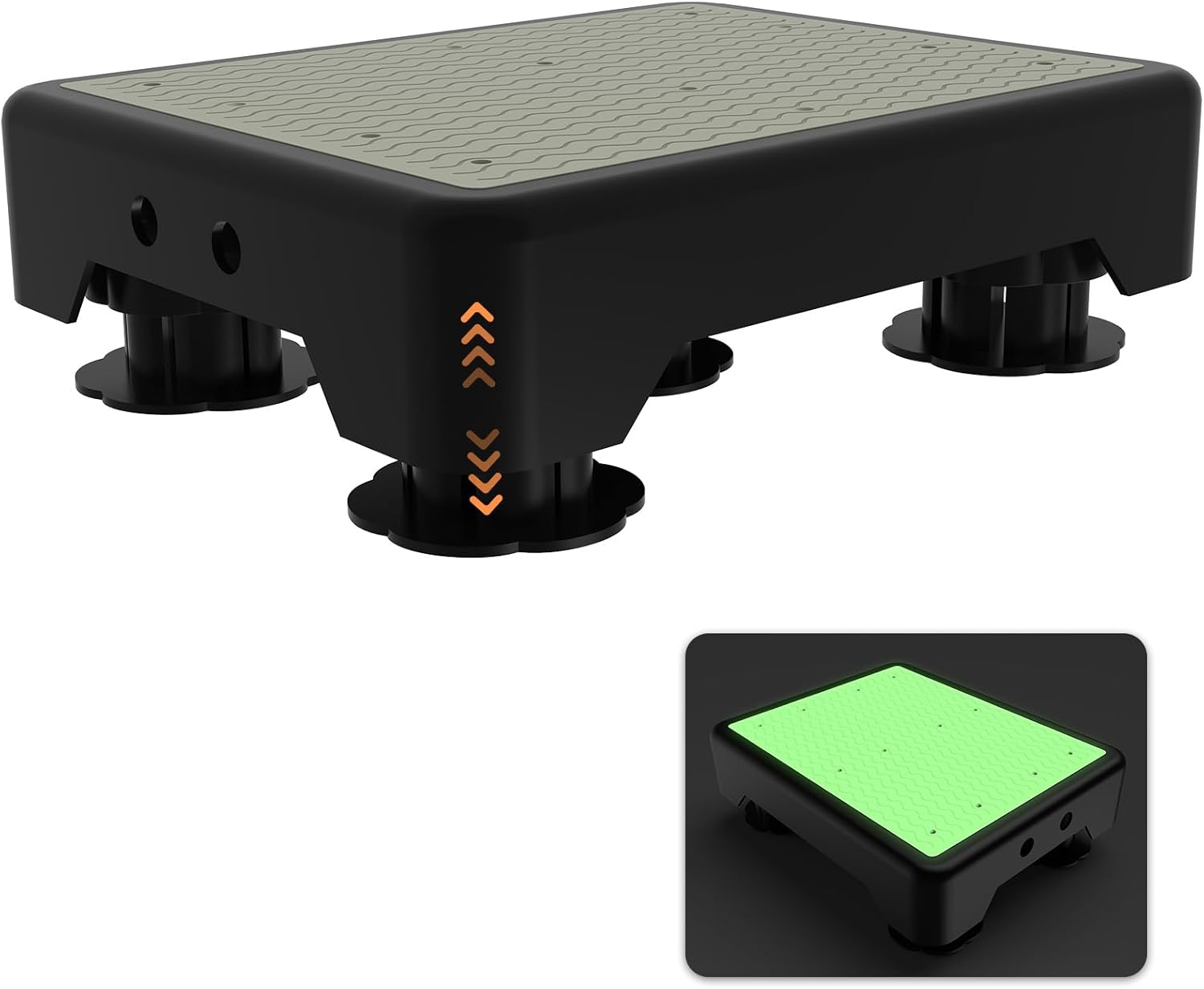 Adjustable Step Stool for Adults, Noctilucent Bed Step Stools, 600 LBS Capacity Non-Slip Safety Step Platform Indoor and Outdoor for Seniors and Kids, Wide Step Stools Elderly Assistance at Night