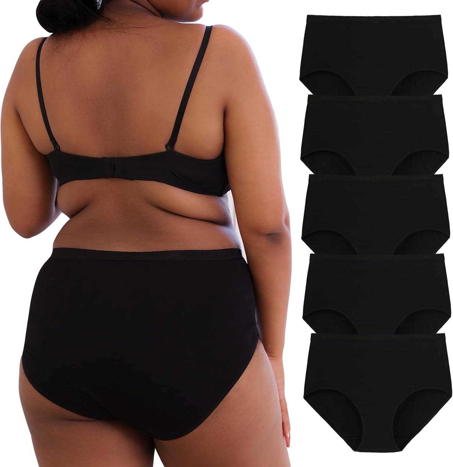 INNERSY Women's Maxi Briefs Cotton Underwear Ladies High Waisted Knickers Plus Size 16-32 Pack of 5