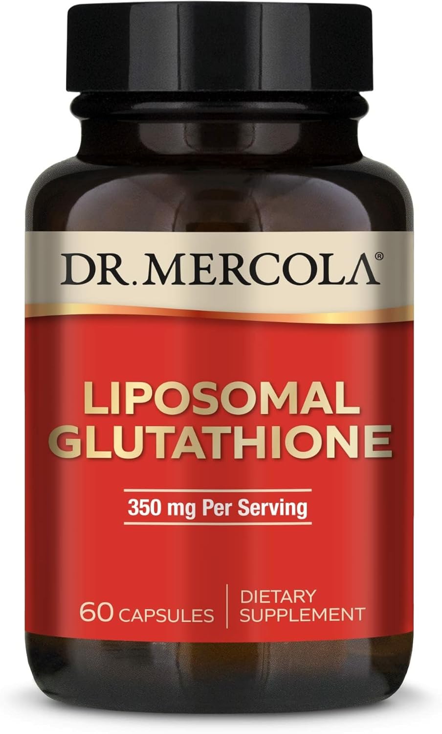 Dr. Mercola Liposomal Glutathione - 350 mg per Serving - Supports Energy Production - High Absorption - Non-GMO, Gluten-Free & Soy-Free - 60 Capsules (30 Servings)