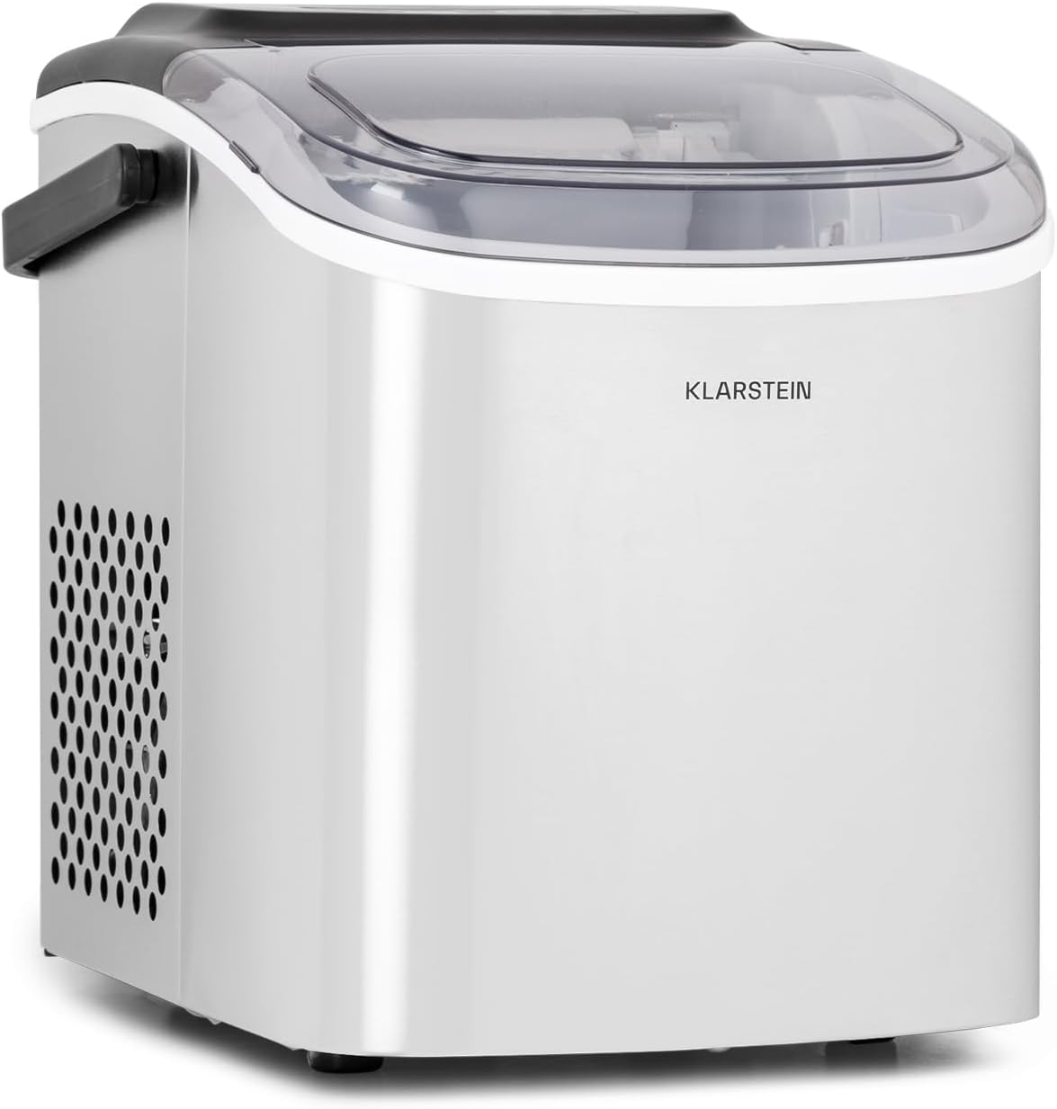 Klarstein Small Ice Maker Machine, Counter Top Ice Machine for Home and Kitchen, 1.3L Capacity, Fast Operation, Makes 12 kg of Ice, Large and Small Sized Bullets, Self-Cleaning Ice Cube Maker Machine