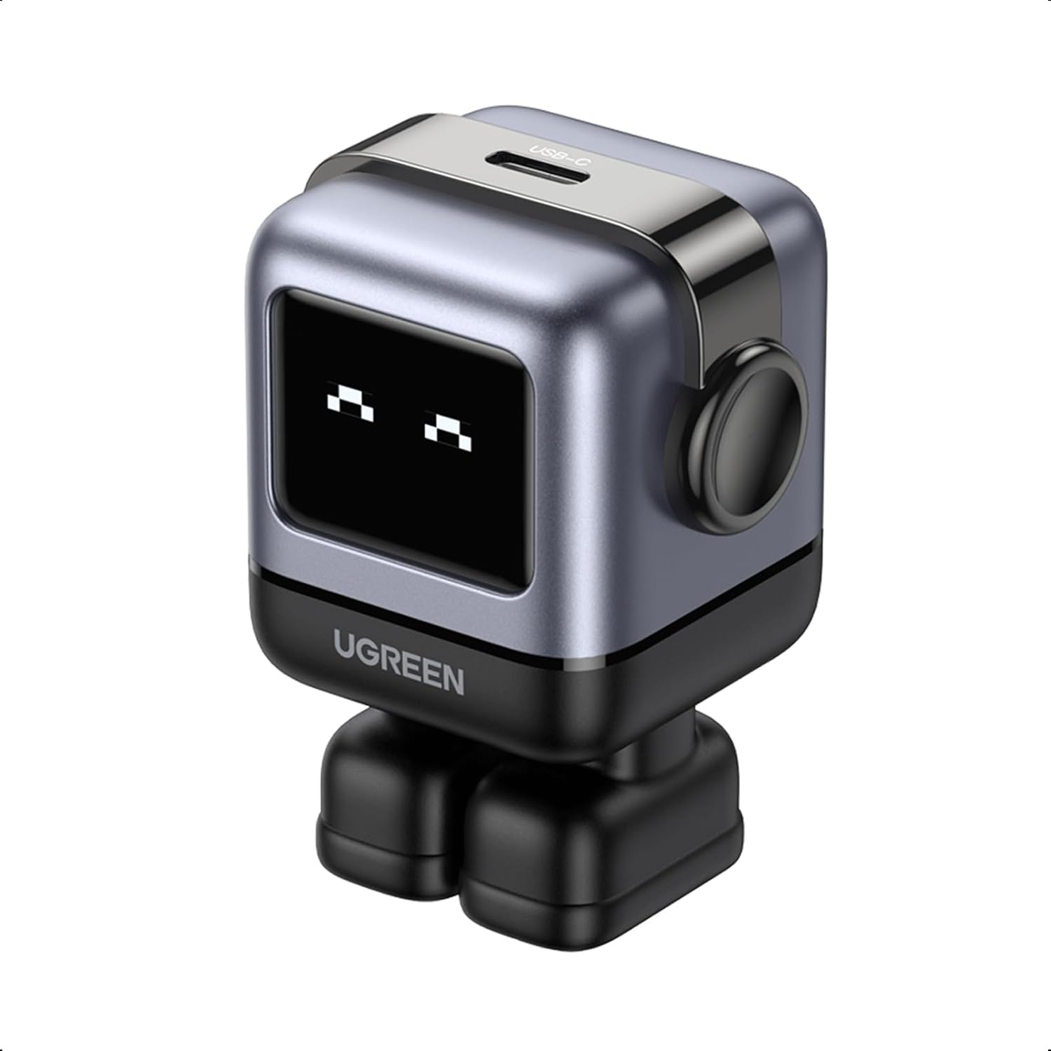 UGREEN Uno 30W USB C Charger Block, Compact Nexode Robot GaN Fast Charger for iPhone 16/15/14, Galaxy S25/S24/S23, Pixel 9/8/7, MacBook Air, iPad Pro (Black)