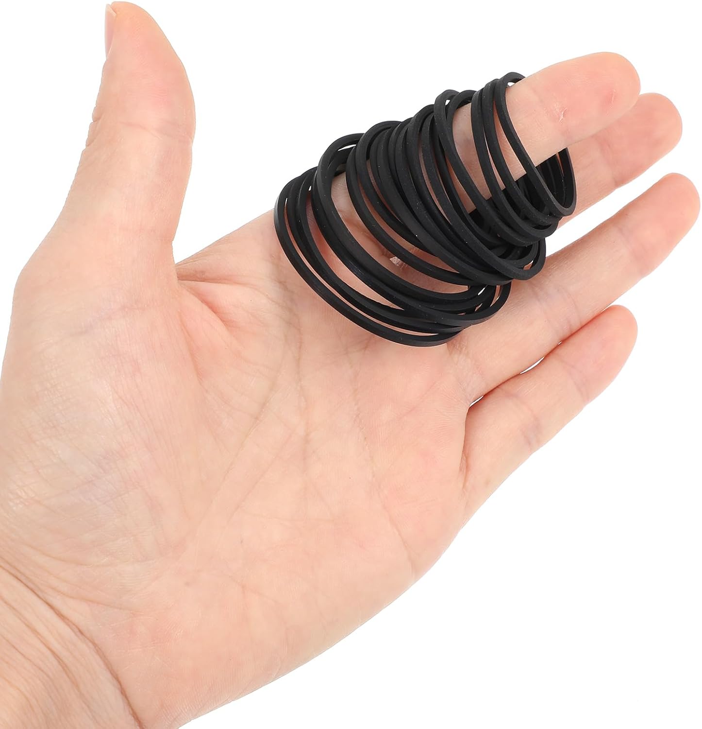 Classicseali 20pcs Cassette Drive Belts, Black CD Drive Belts, Record Player Belt Replacement 40-65mm, Repair Hybrid Flat Cassette VCR Belt, for DVD CD LD VCR Repeater Drives 1.5mm Width