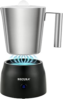 Secura Detachable Milk Frother, 17oz Electric Milk Steamer Stainless Steel, Automatic Hot/Cold Foam and Hot Chocolate Maker with Dishwasher Safe, 120V