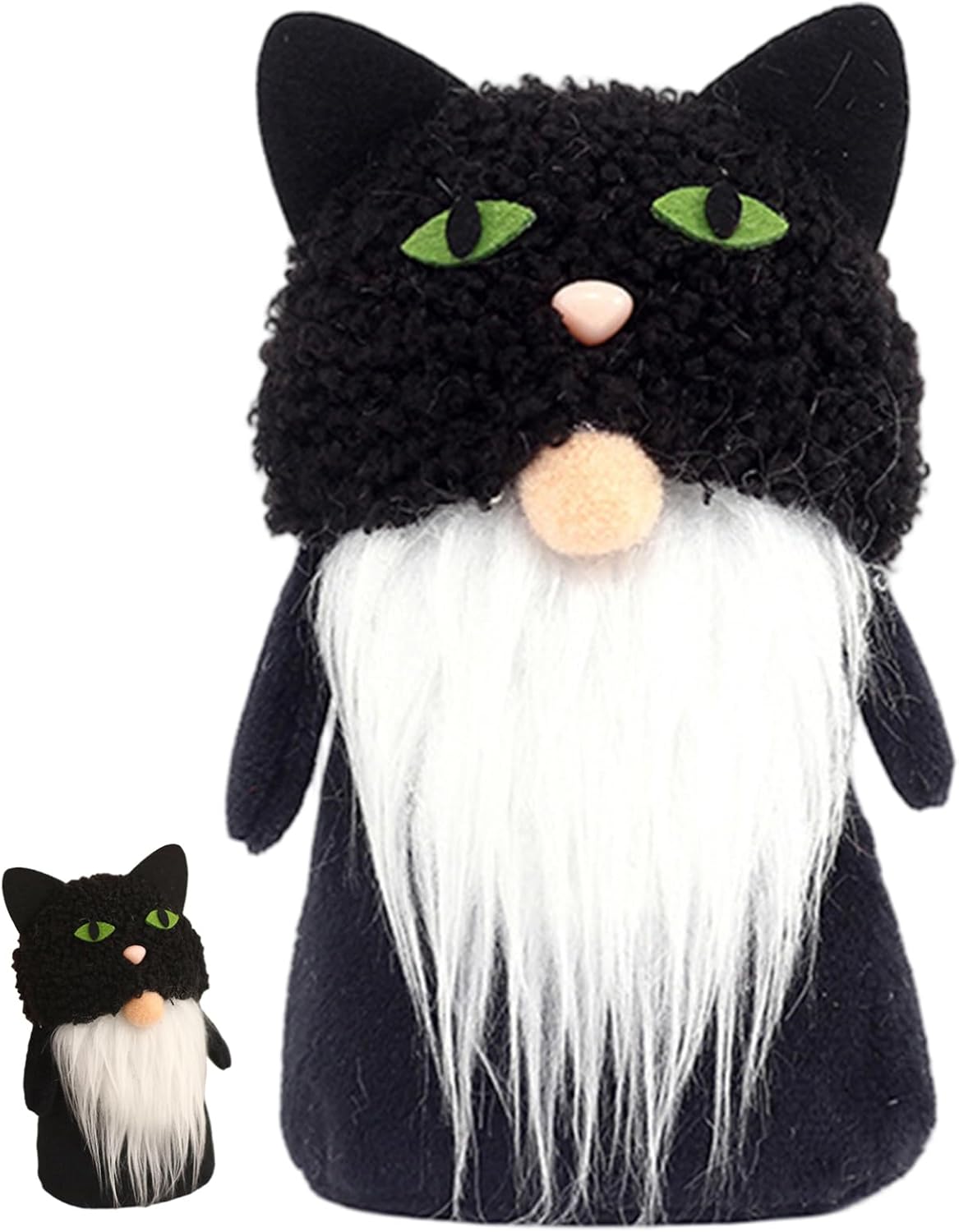 Halloween Gnomes Plush Funny Gnomes Decor with Cat Hat for Tiered Trays, Shelves, Tables, Window Sills, Fireplaces Black