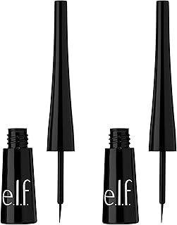 e.l.f. Expert Liquid Liner, High-Pigmented, Extra-Fine Liquid Eyeliner For Precise Definition, Long-Lasting, Vegan & Cruelty-Free, Jet Black, 0.14 oz, 2 count(Pack of 1)